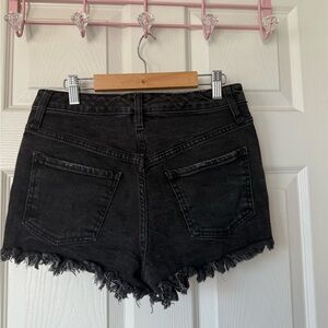 Wild Pair Black Frayed Hem Jean Shorts